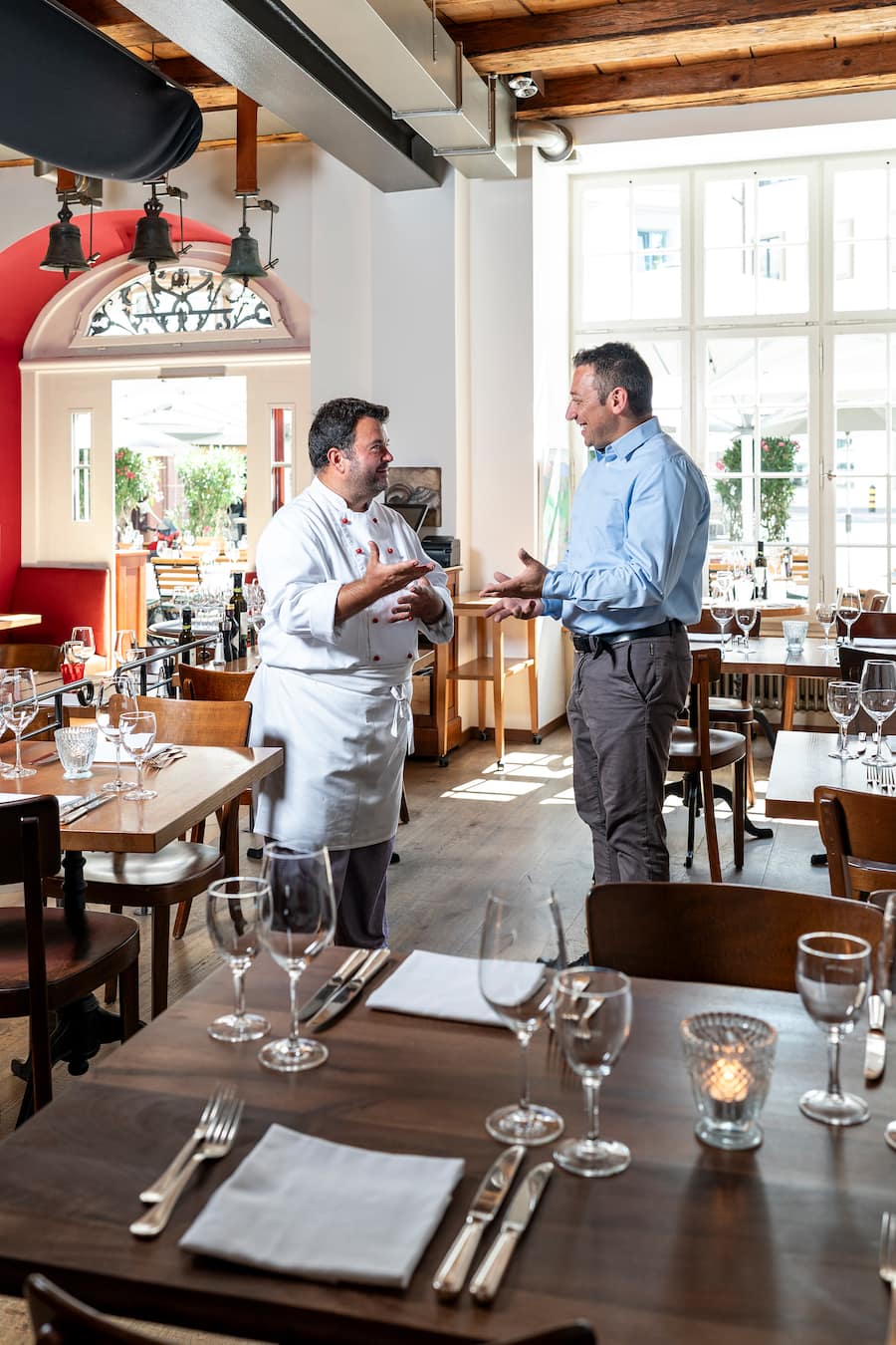 Gerberstube, Schaffhausen, Küchenchef Ignazio Scozzari (l) mit Gastgeber Walter Mazzeo