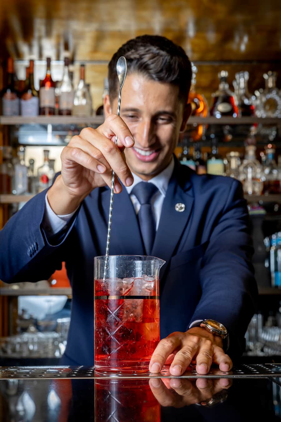 Geneve, le 10 juillet 2025. Serie de photos de differents cocktail realise a l Hotel la Reserve par le bartender Fabien Theisgen . © Magali Girardin