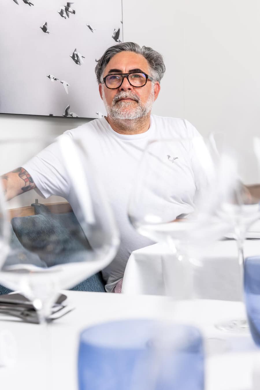 Bio-Cuisine-Koch Giovanni Melis in der Taube, Zug Fotografiert am 17.06.2025