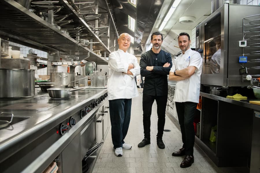 Palace Chefs Night 2020: Nobu Matsuhisa, Andreas Caminada, Jason Atherton Palace Chefs Night, Nobuyuki Matsuhisa, Mister Nobu, Andreas Caminada, Jason Atherton, St. Moritz © Thomas Buchwalder