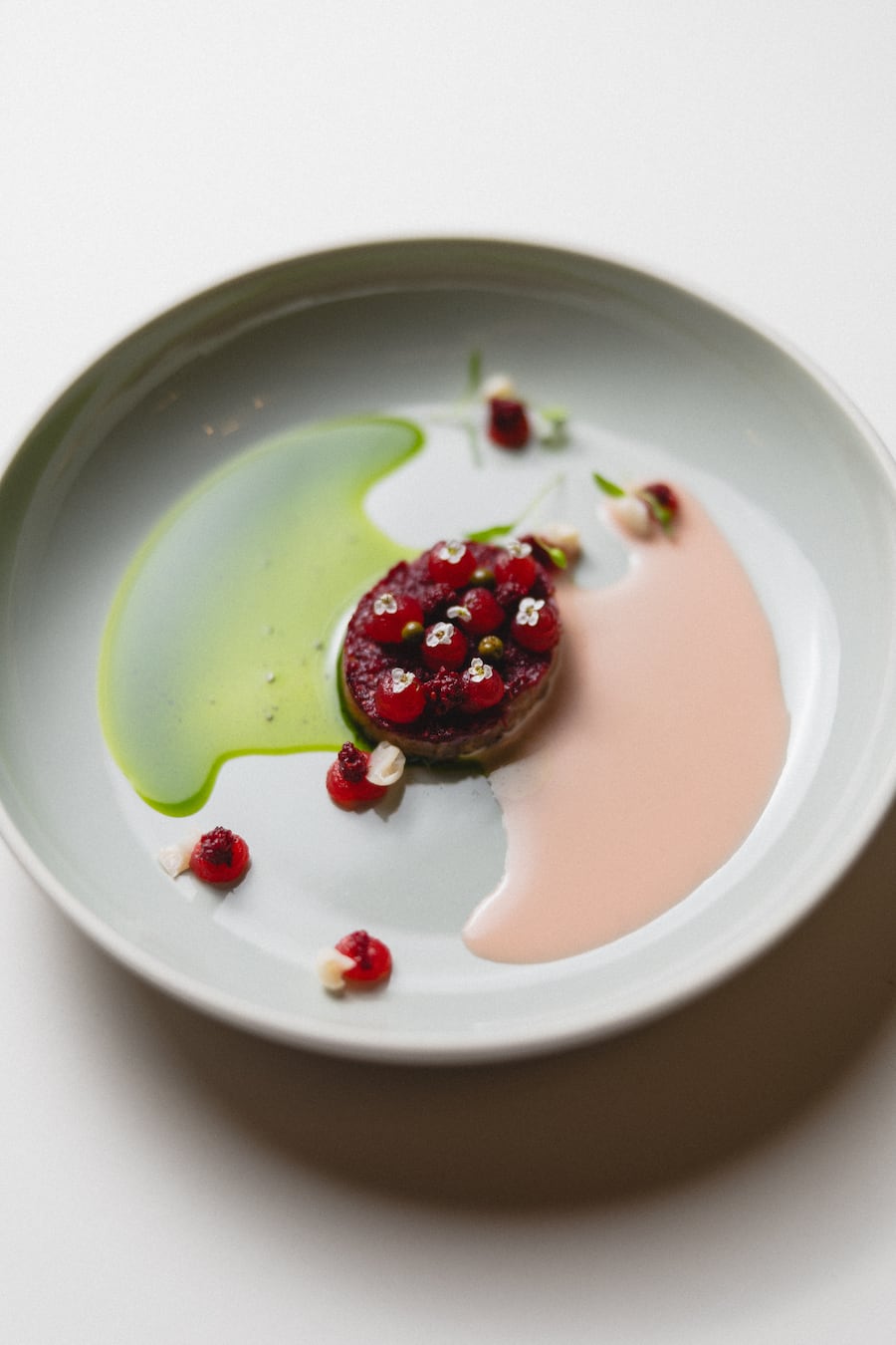 Tanja Grandits, Mariya Un Noun, Smiling Gecko, Charity Dinner, Sea Bass, Mulberry Pickles, Sweet Onions, Lime Sauce