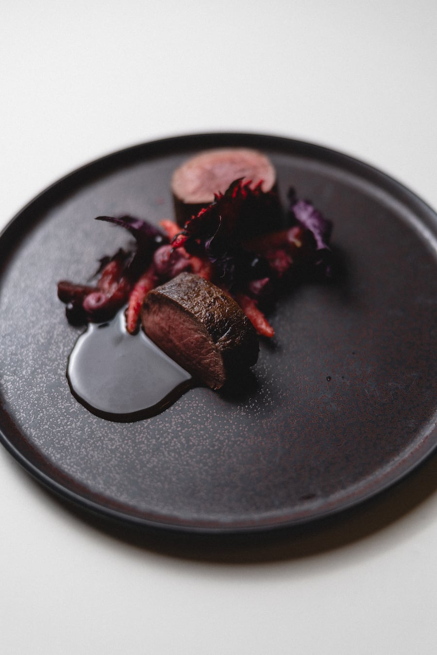 Tanja Grandits, Mariya Un Noun, Smiling Gecko, Charity Dinner, Summer Venison, Long Pepper Glaze, Shiso Potato Dumpling
