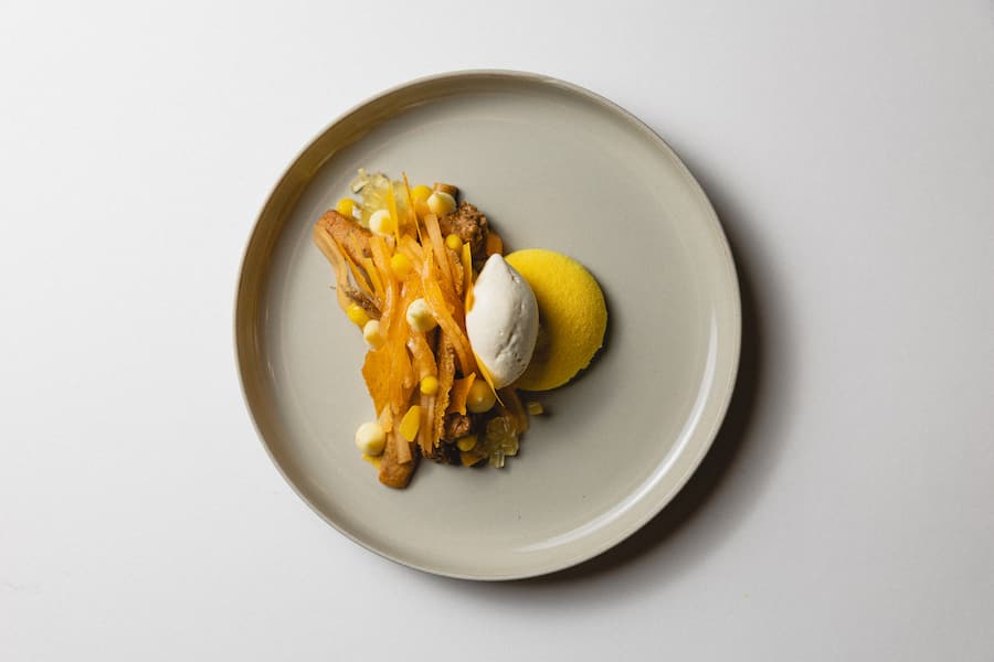 Tanja Grandits, Mariya Un Noun, Smiling Gecko, Charity Dinner, Yoghurt Sorbet, Basil Granité, Orange