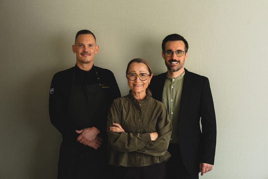 Tanja Grandits, Restaurant Schlüssel, Oberwil, Marten Harder (links), Küchenchef, Edi Magalhães (rechts), Gastgeber