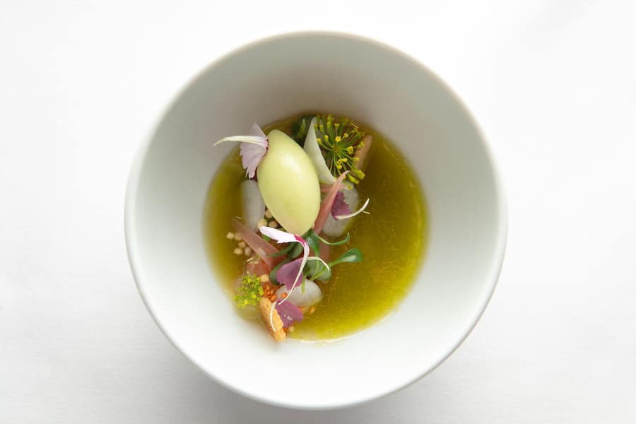 SASCHA 1.Gang | Sinser Masu Lachs, Rettich, grüner Apfel, Stangensellerie,Sudachi