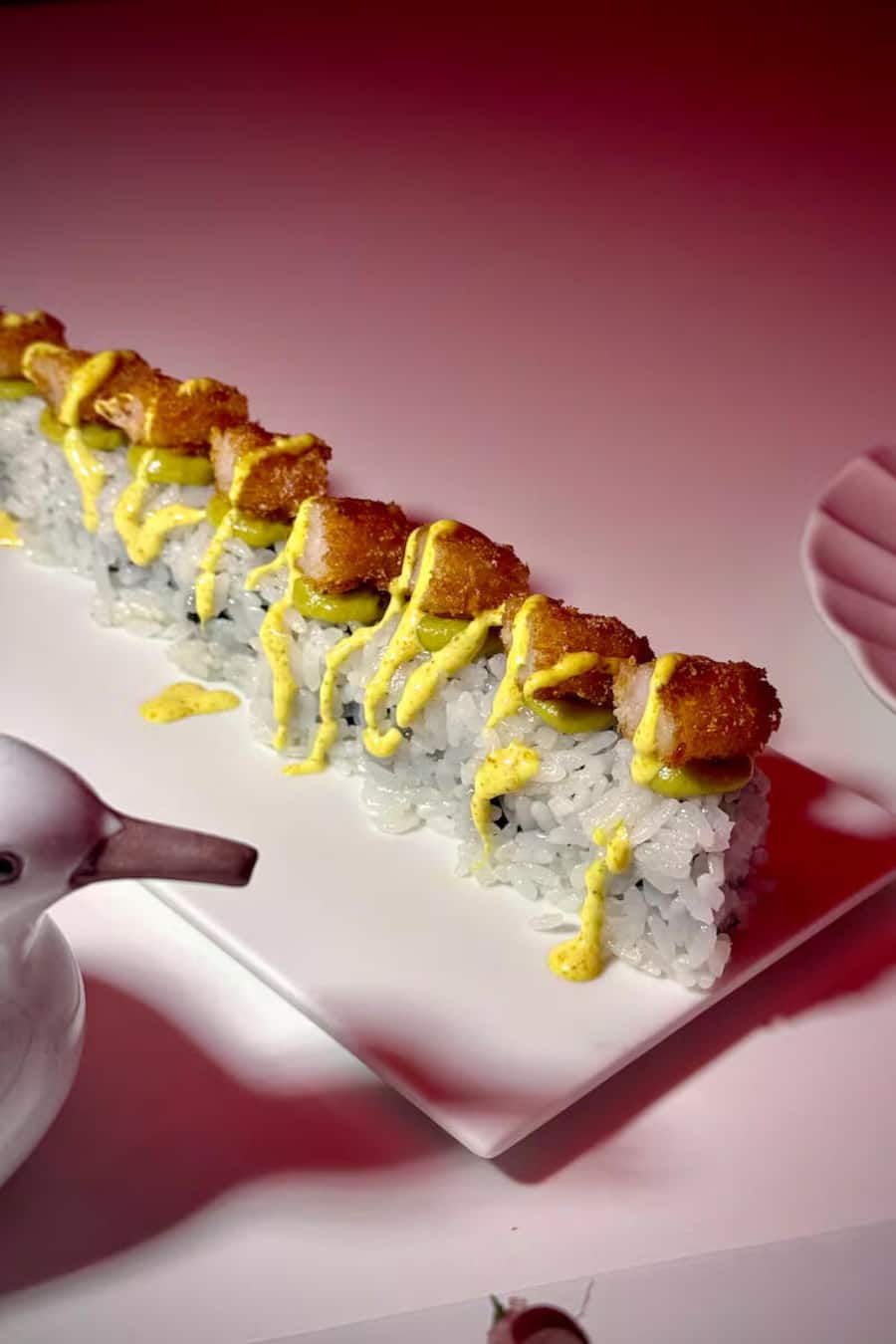 Khezzar japanisch: Garnelen-Tempura-Maki.