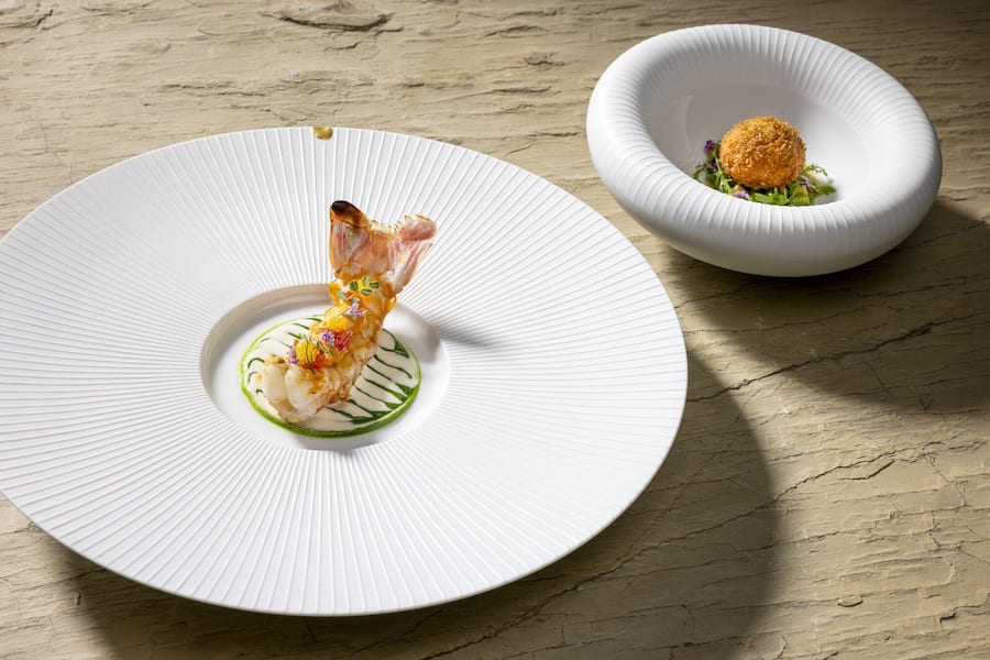 Thomas Dorfer Landhaus Bachser Gerichte:Â Kaisergranat - Ingwer-Joghurt - Brunnenkresse & Blutorange