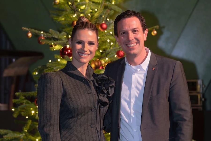 Treffpunkt Tavolata: Stargast Michelle Hunziker, SWISS-CEO Jens Fehlinger.