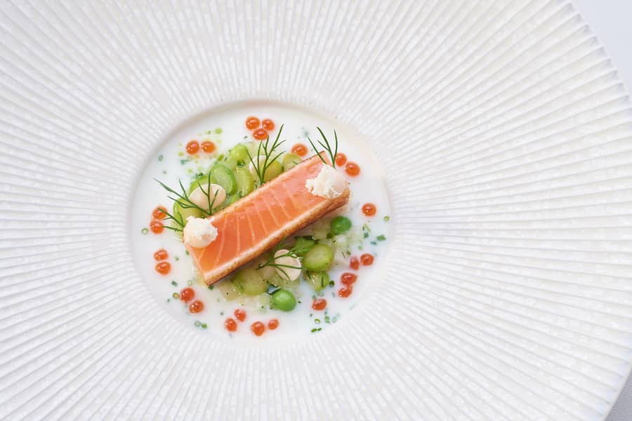 Scottish Lable Salmon from the isle of Mull with Marie Rose sauce
