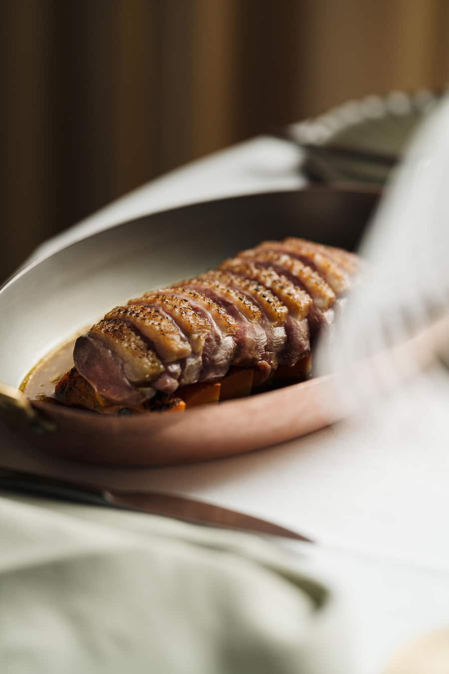 Entenbrust, Karotte und Orange.