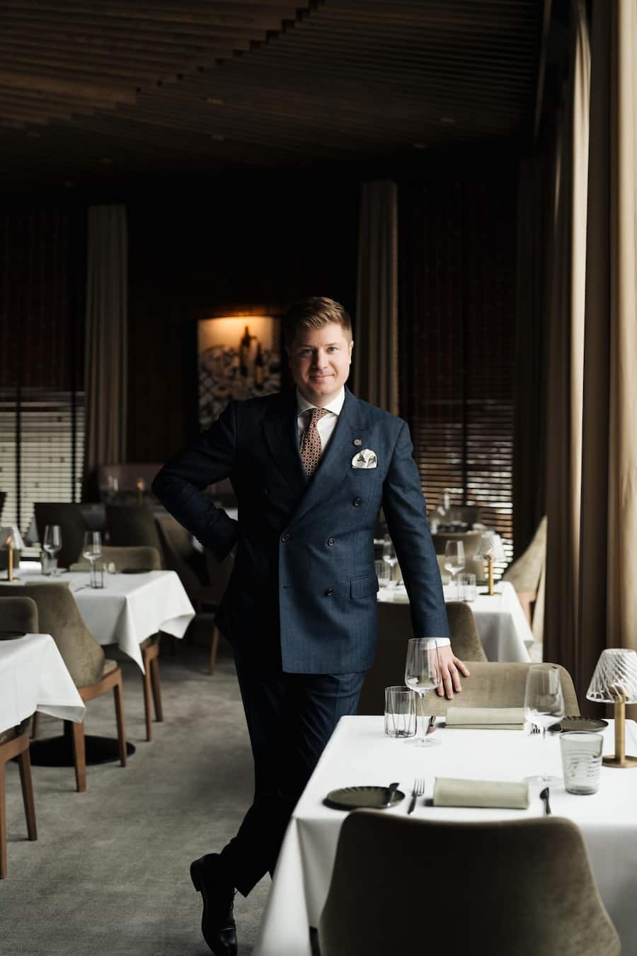 General Director / Hoteldirektor David Frei im The View Restaurant - Grace La Margna St. Moritz - Dezember 2025 - Copyright Olivia Pulver