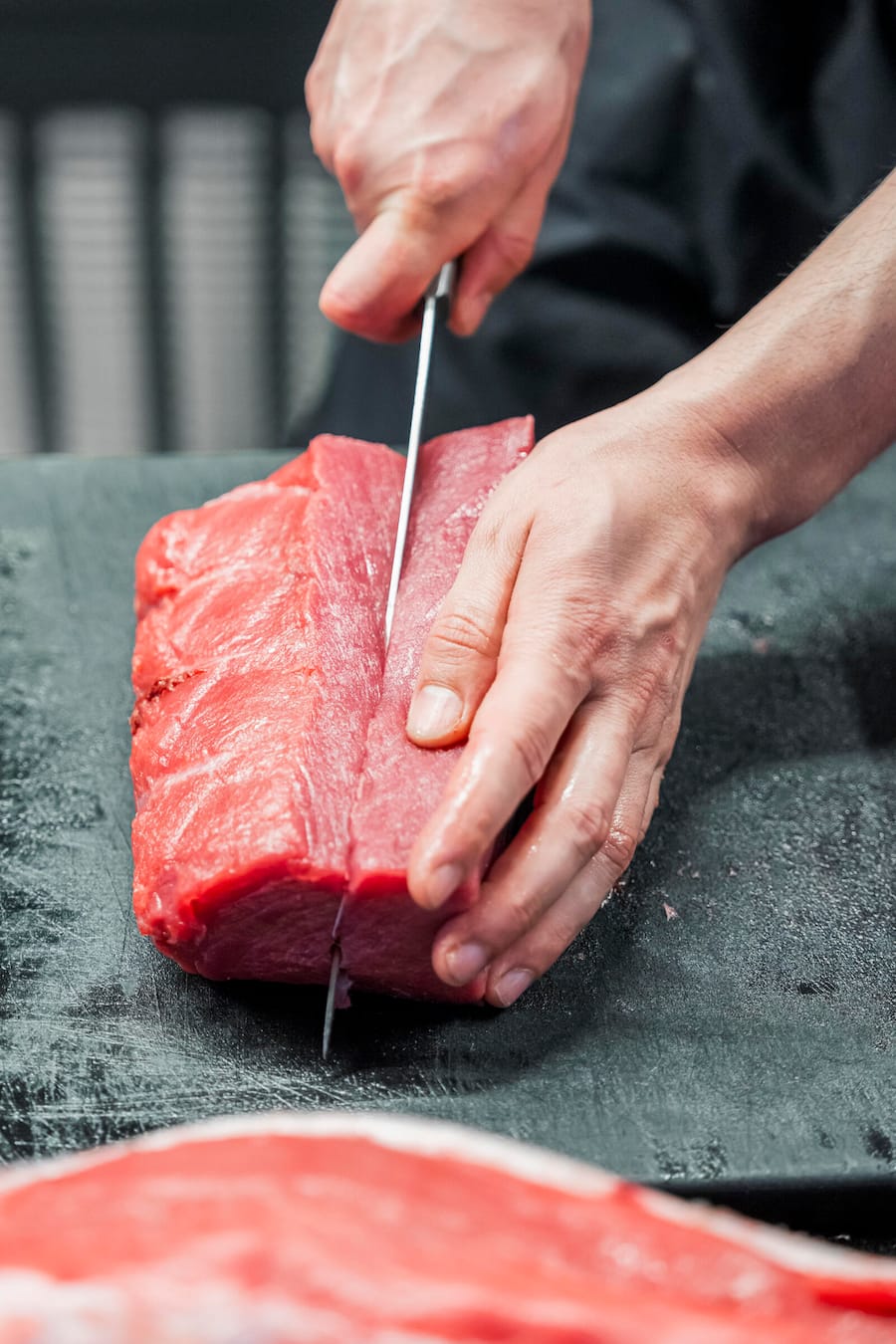 Das Ziel der ganzen Übung letztendlich: mundgerechte Tuna-Stücke.