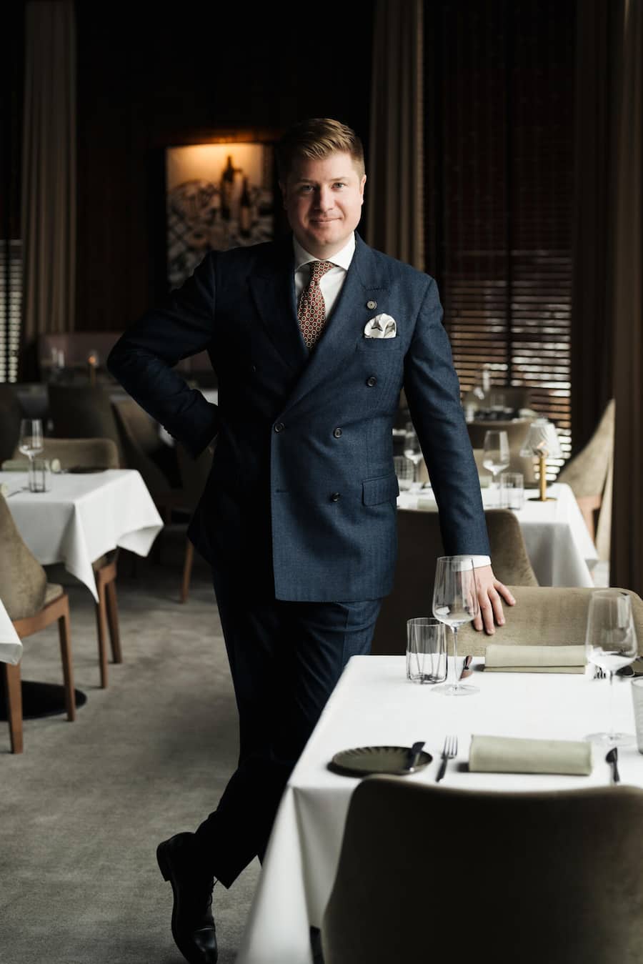 General Director / Hoteldirektor David Frei im The View Restaurant - Grace La Margna St. Moritz - Dezember 2025 - Copyright Olivia Pulver