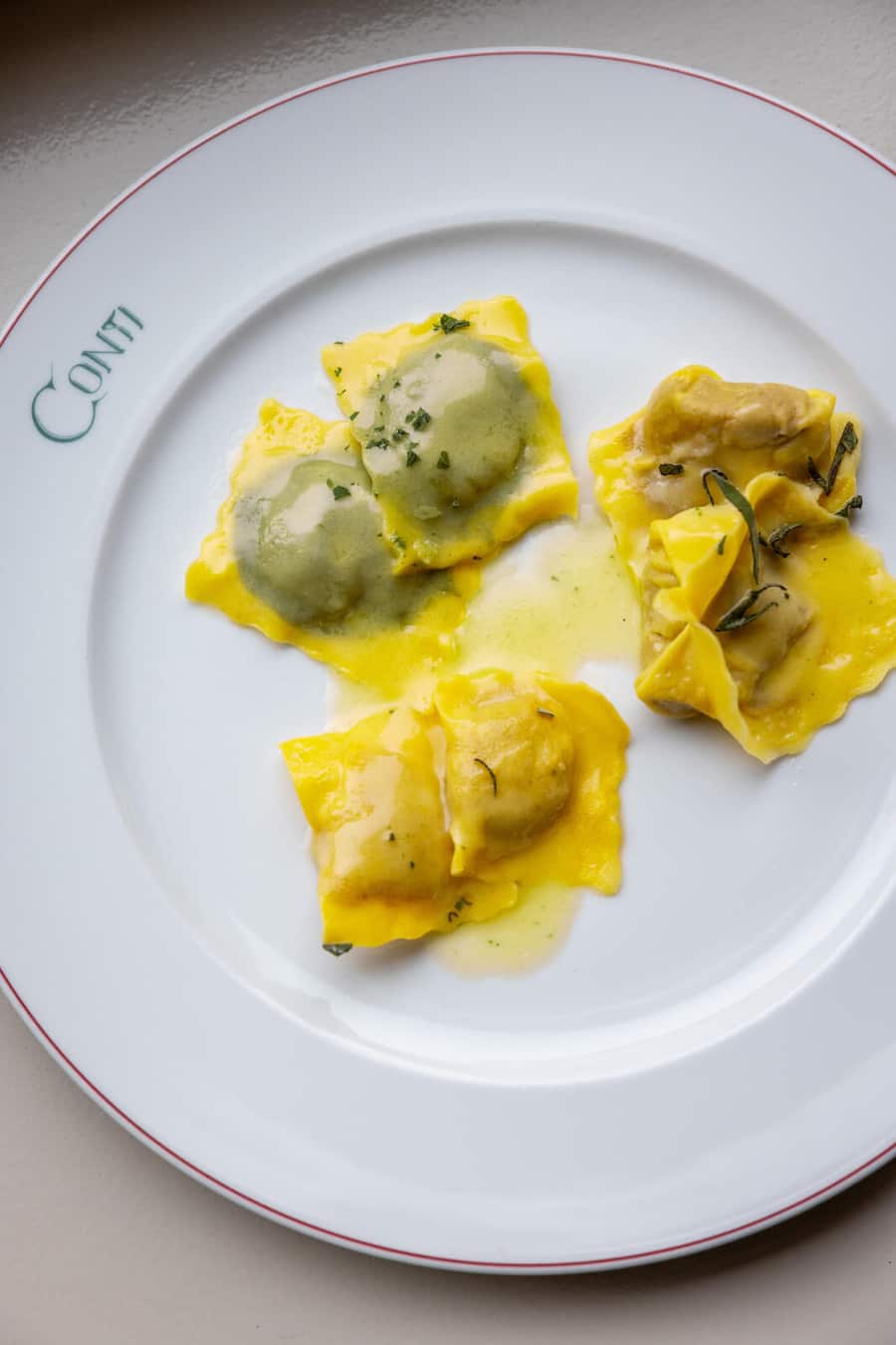 15.12.2026, Zürich, Restaurant Conti, Gericht; dreierlei Ravioli (photo by Remy Steiner for Gault Millau)