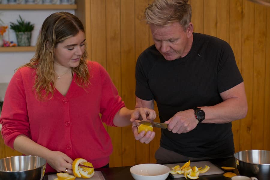(L to R) Tilly Ramsay & Gordon Ramsay in Being Gordon Ramsay. Cr. Courtesy of Netflix © 2025