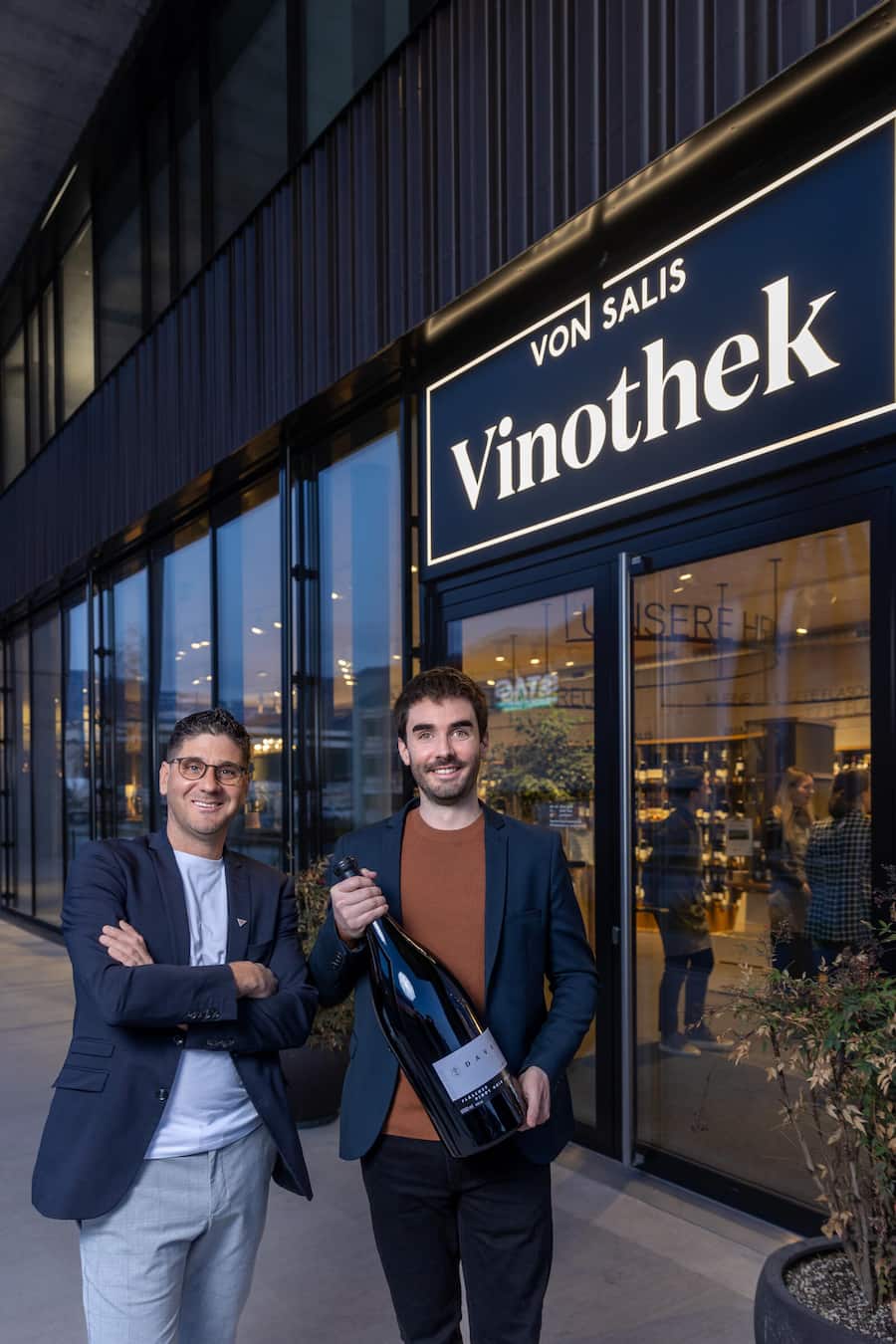 Yvann Giovanett von Castelfeder Weine und Micha Davaz vom Weingut Davaz.