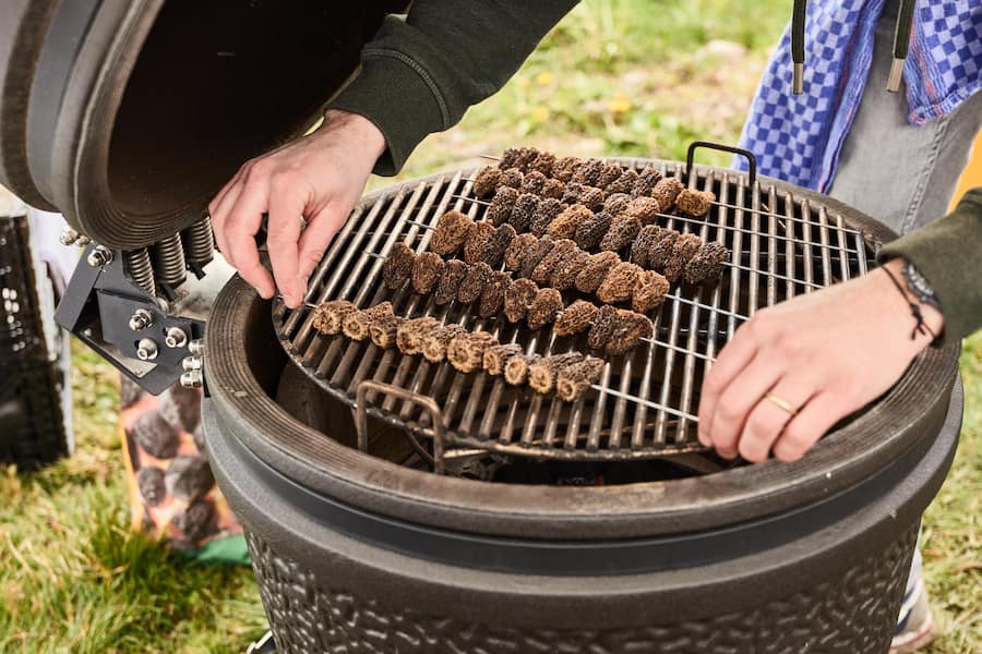 Alexandre Miquel, Morcheln auf dem Grill.