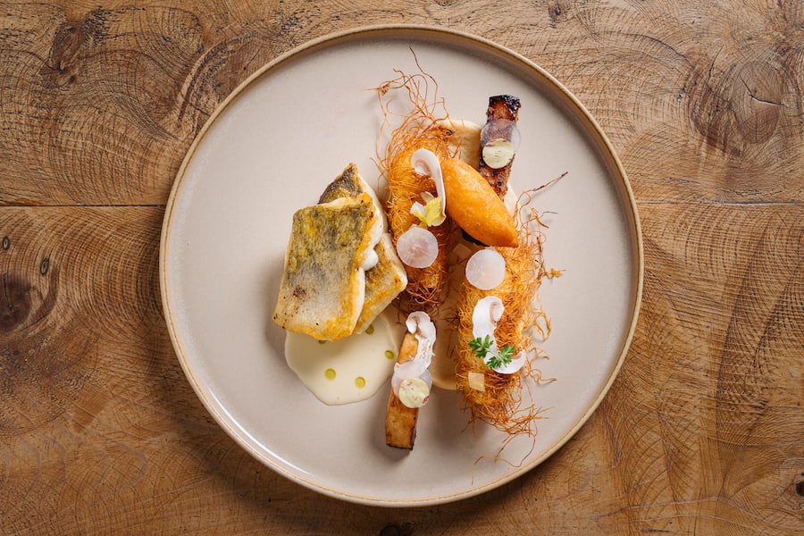 Alpen Zander, Cidre und Sellerie.