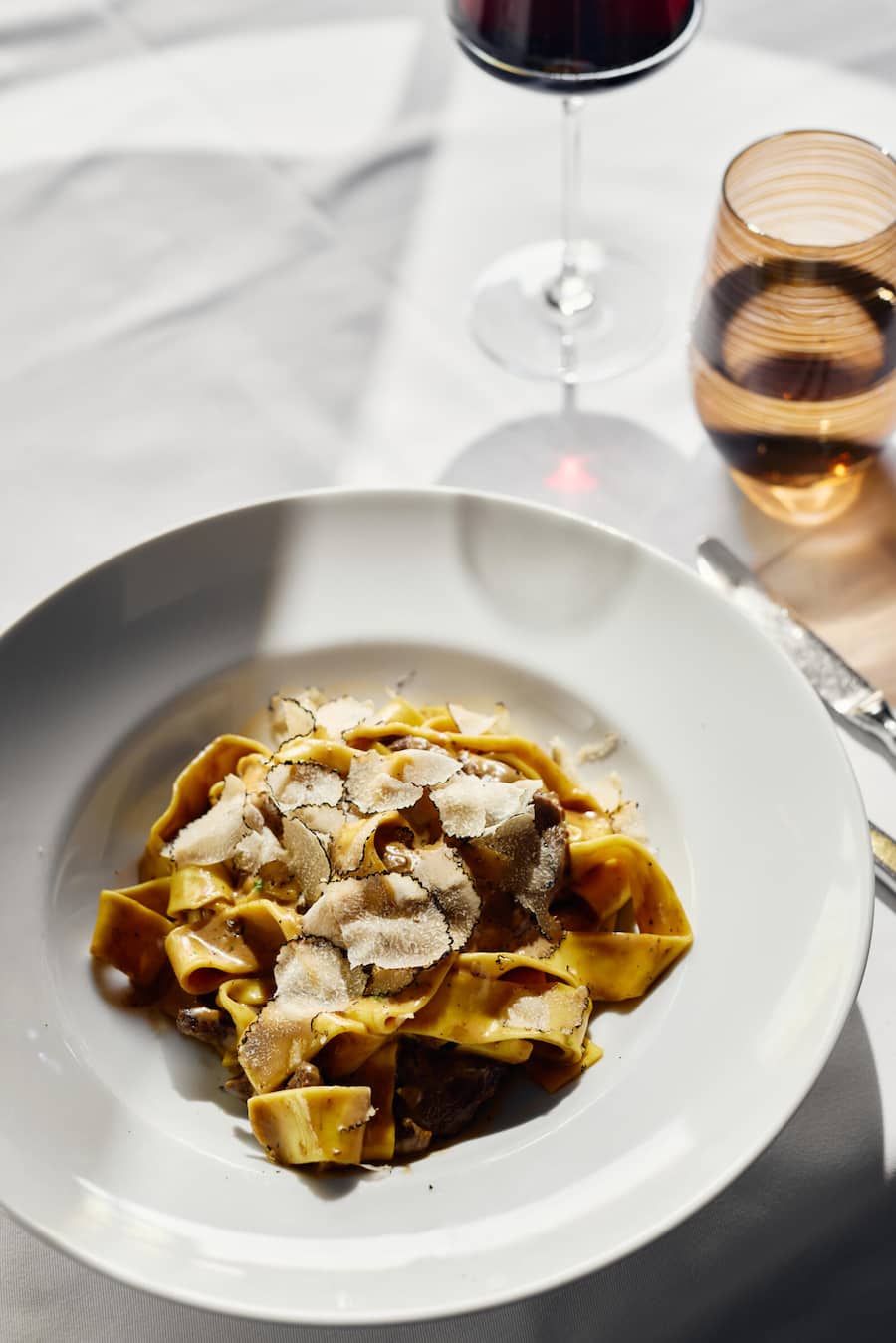 Parpardelle dello Chef, Rindsfiletstreifen, Steinpilz, Trüffel.