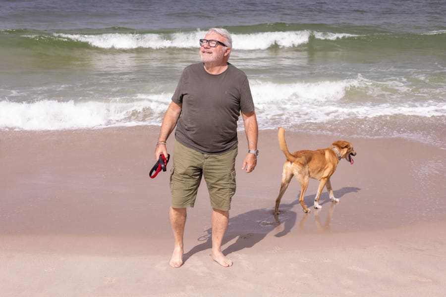 Pius Regli on the Beach