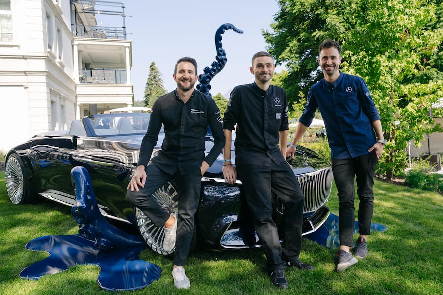Marco Campanella, Guy Ravet, Silvio Germann - Mercedes Vision Maybach Cabriolet - GaultMillau Garden Party 2025 - 17. August 2025 - Copyright Olivia Pulver