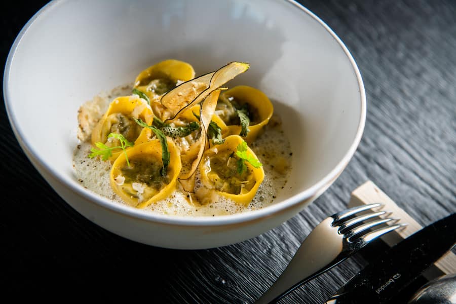 Tortellini, Aubergine, Ricotta, Belper Knolle, Zitronenverbne Lucide, KKL Luzern, kkl Luzern, Michèle Meier © Thomas Buchwalder