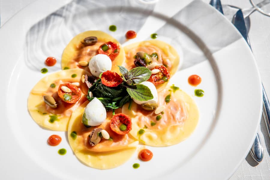 Baumer’s grosse Leidenschaft: hauchdünne Ravioli, in duzenden von Varianten.