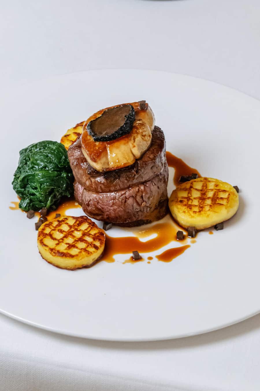 Secondi: Rinderfilet Rossiniart Spinat Kartoffelgaletten
