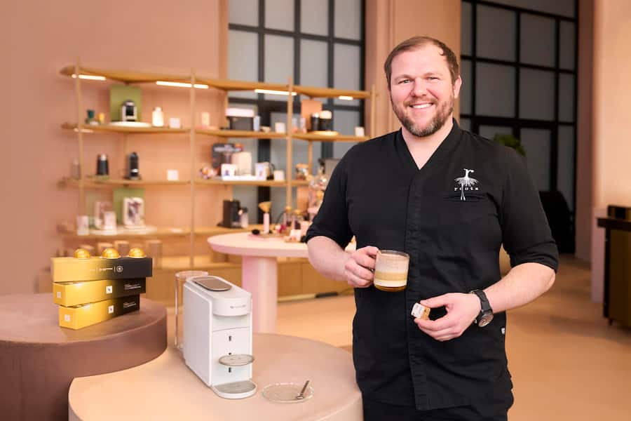 Eröffnung Nespresso-Shop an der Freien Strasse in Basel, mit drei Kaffeekreationen von Pascal Steffen, 12.05.2026, Foto Lucia Hunziker