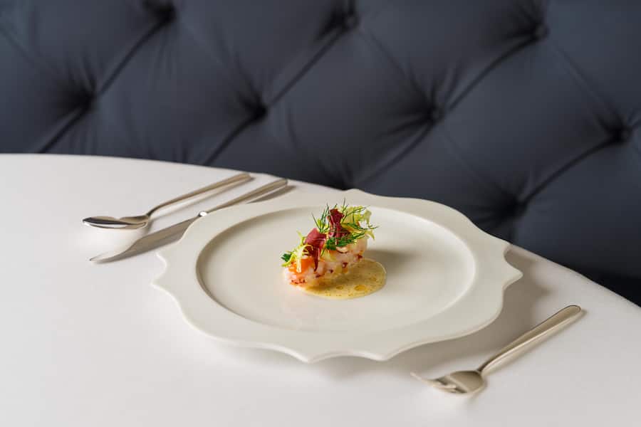 Nuovo scampo alla Vittorio im Restaurant «Da Vittorio» in St. Moritz.