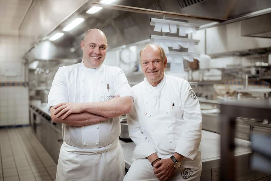 Neuer Küchenchef Luca Gatti mit Franz Faeh, Gstaad Palace, Gstaad, BE Neuer Küchenchef Luca Gatti mit Franz Faeh, Gstaad Palace, Gstaad, BE