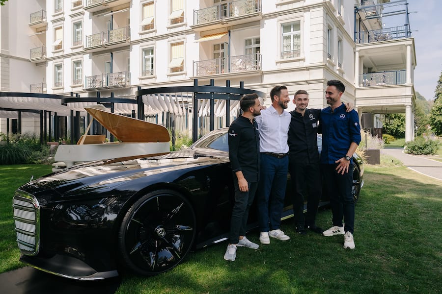 Marco Campanella, Dirk Adelmann, Guy Ravet, Silvio Germann - Mercedes - GaultMillau Garden Party 2026 - Grand Resort Bad Ragaz - 9. August 2026 - Copyright Olivia Pulver