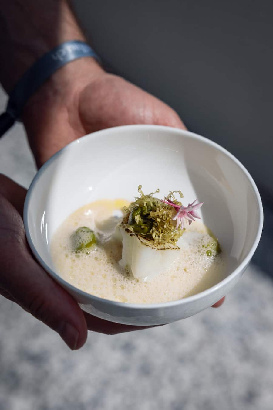Black Cod, Sepia, XO Zucchini, Wasabi-Dashi von Marco Campanella - GaultMillau Garden Party 2026 - 9. August 2026 - Copyright Rémy Steiner