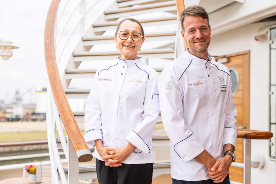 Zwei Schweizer Stars bei «Europas Beste» auf der MS Europa: Tanja Grandits und Marcel Skibba.