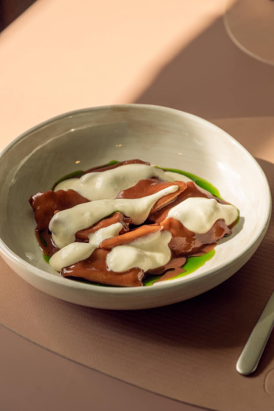 GM Otto, Wildschwein Ravioli, Vino Rosso, Parmigiano