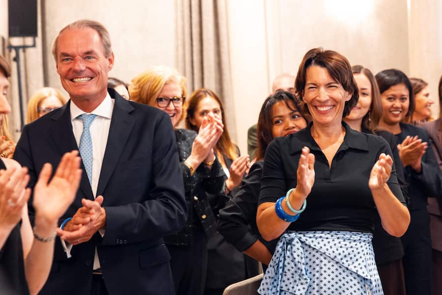 Die Swiss Deluxe Hotels feierten ihre Talente: Präsident Michael Smithuis (Montreux Palace), Managing Director Nathalie Seiler-Hayez.