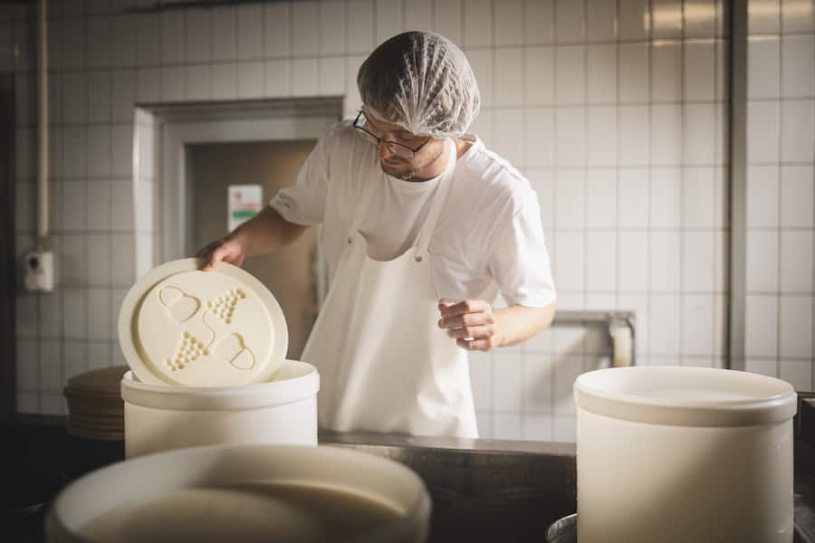 Sohn Jonas Schafer produziert in seiner Käserei den Mont Vully Käse