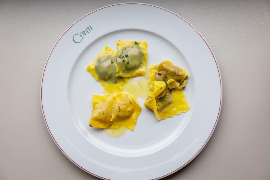 Gericht: dreierlei Ravioli.
