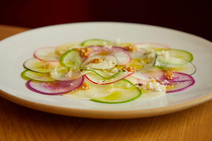 Radish Carpaccio at Humm Restaurant NYC