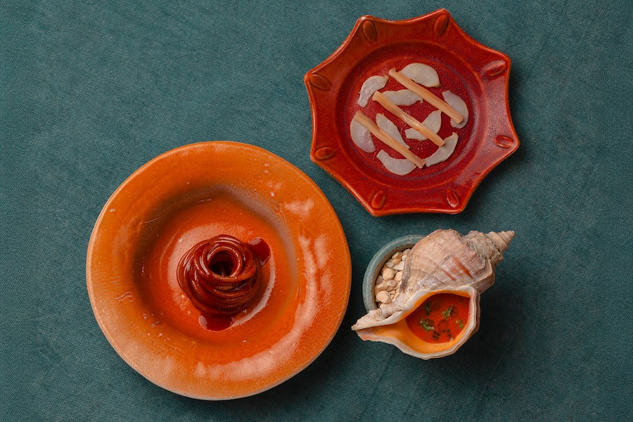 Somma Spaghettone Khorasan Mantis Shrimp Red Carrot Whelks Caviar