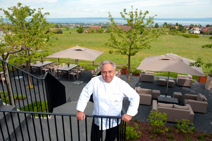 Joel Hardegger, Saucier - Vanessa Schudel, Direktionsassistentin - Marc Hohl, selvertr. Küchenchef - Luisa und August Minikus  (v.l.n.r.) vom Rest. Mammersberg, Freidorf TG. 08.05.2014
