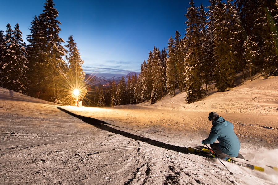 Nachtskifahren, Morgins, Wallis