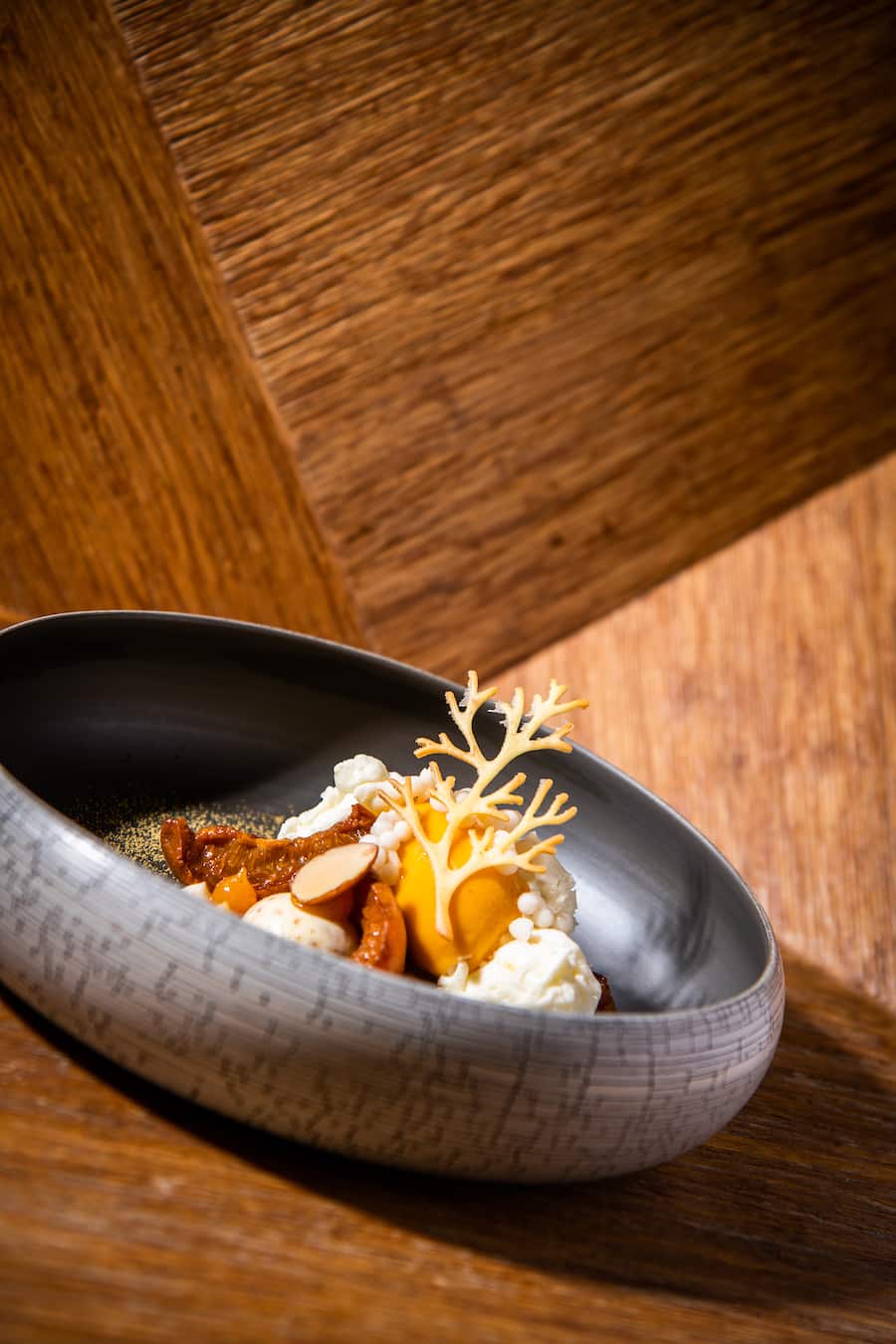 Patrick Mahler 2020: Aprikose, Mandel, Ziegenkäse, weisse Schokolade