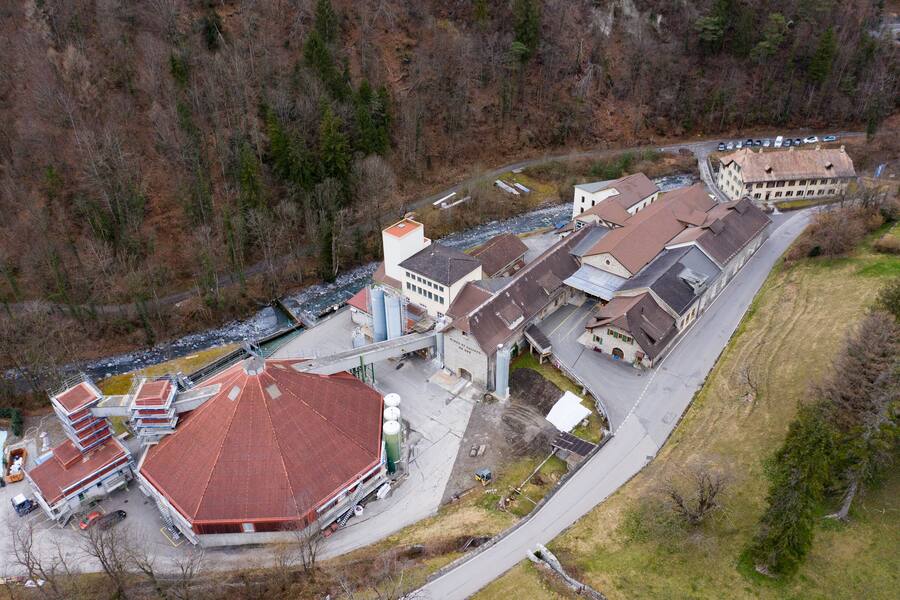 Salzminen Bex Luftaufnahme