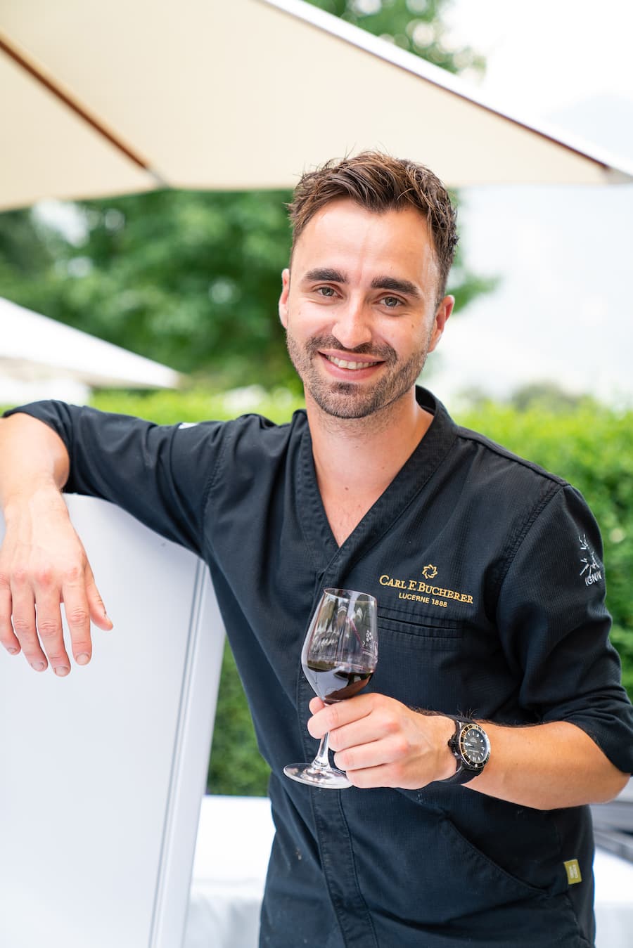 Silvio Germann an der GaultMillau Garden Party 2021 in Bad Ragaz