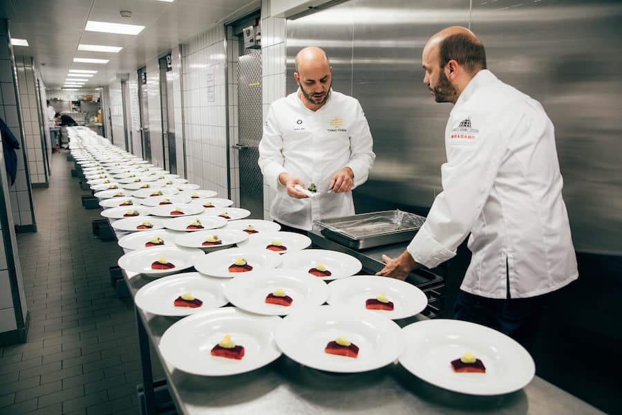 Impressionen des Great BMW Gourmet Finale am St. Moritz Gourmet Festival 2019 in St. Moritz, am 19. Januar 2019. Auf dem Bild zu sehen sind die Sühring Zwillinge. (PPR/Witwinkel/David Hubacher)