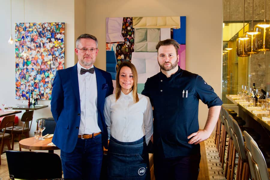 James Nicklin, Federico Pinelli, Alessia Sgroi vom Piu Schiffbau