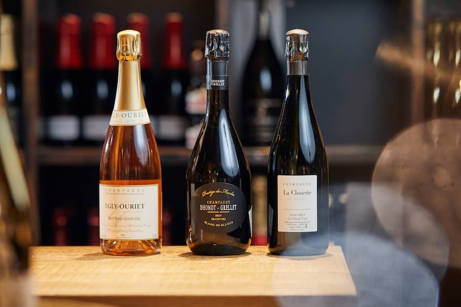 Assortiment von Champagnern. Globus Bahnhofstrasse Zürich, 07.11.2018, Foto Lucian Hunziker